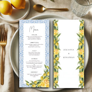 La Dolce Vita mediterrane Lemon Wedding Menükarte