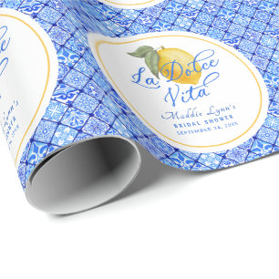 La Dolce Vita Personalisierter Braut- Dusche Geschenkpapier