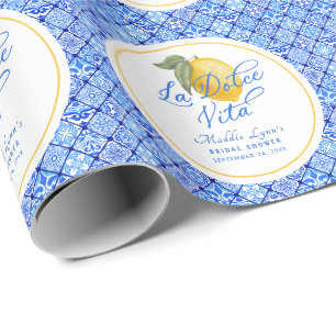 La Dolce Vita Personalisiertes Brautparty Geschenkpapier