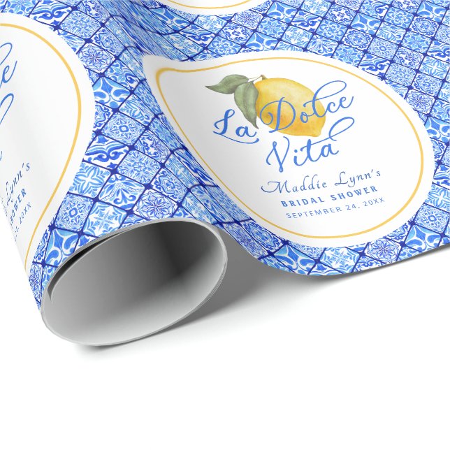 La Dolce Vita Personalisiertes Brautparty Geschenkpapier (Rolleneckpunkt)