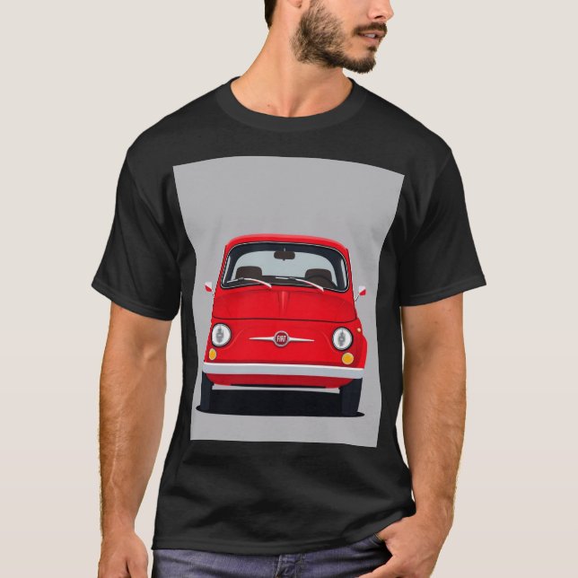La Dolce Vita: Red Fiat 500 T-Shirt (Vorderseite)