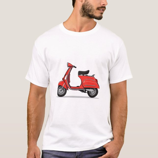 La Dolce Vita: Red Vespa T-Shirt (Vorderseite)