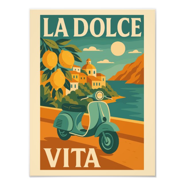 La Dolce Vita – Retro Italian Coast Travel Fotodruck (Vorne)