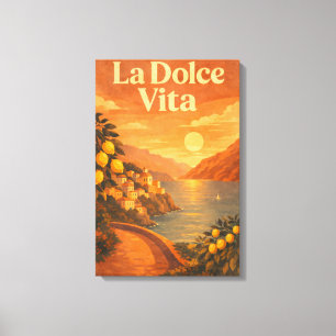 La Dolce Vita – Retro Italien Küsten Reiseplakat Leinwanddruck