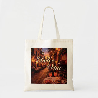 La Dolce Vita Rom Trastevere Nachtillustration Tragetasche
