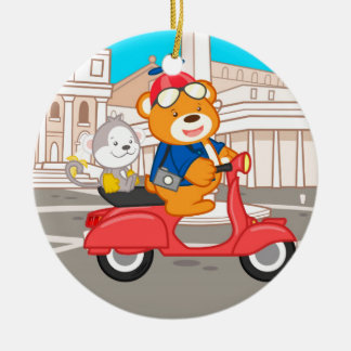 La Dolce Vita Romana - Nano-Bär u. Junioraffe Keramikornament