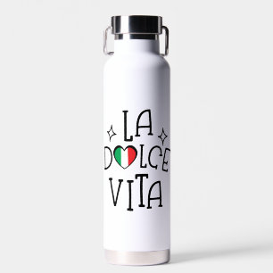 La Dolce Vita Süße italienische Flagge Herz Trinkflasche
