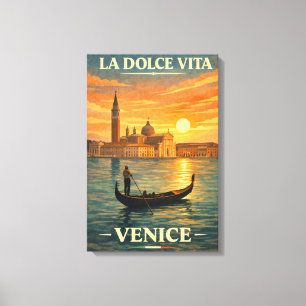 La Dolce Vita Venedig Reisen im Stil der Vergangen Leinwanddruck