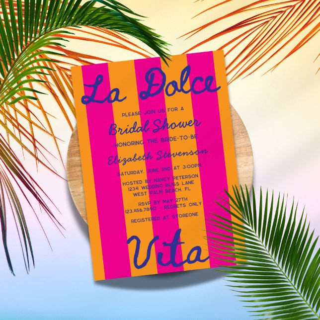 La Dolce Vita Whimsy italienisches Sunset Brautpar Einladung (Von Creator hochgeladen)