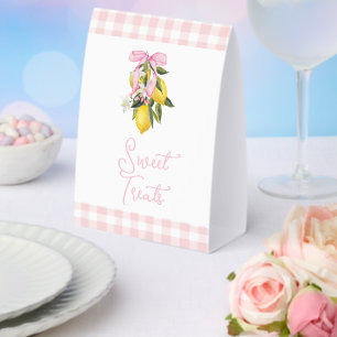La Dolce Vita Zitrone Rosa Schleife Baby Shower Sc Tischaufsteller