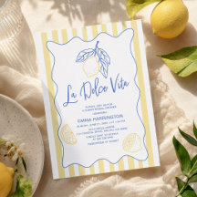 La Dolce Vita Zitronen-Brautjungfern-Einladung