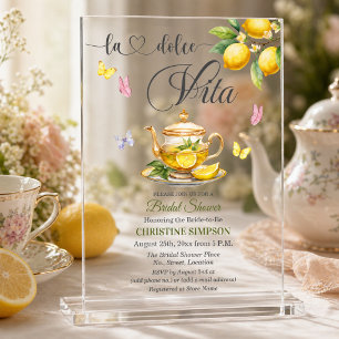 La Dolce Vita Zitronen-Teekanne Brautdusche Acryleinladungen