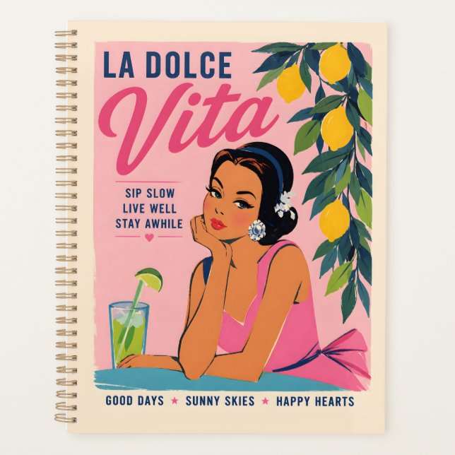 La Dolce Vita Zitronenposter Planer (Vorderseite)