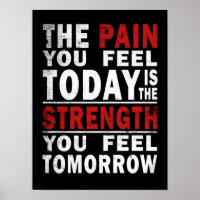 La douleur est la force Gymnase Fitness Poster Mot