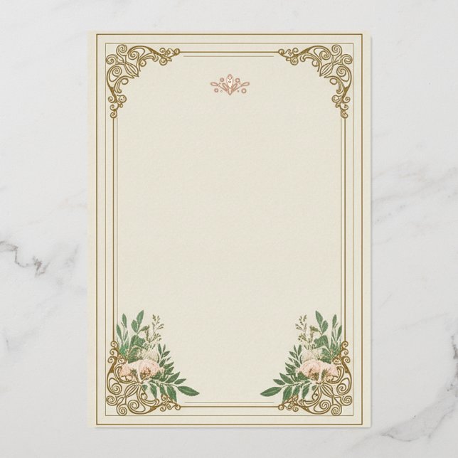 La Faire-part de mariage fleurie ornementale (Recto)