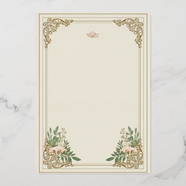 La Faire-part de mariage fleurie ornementale (Recto)