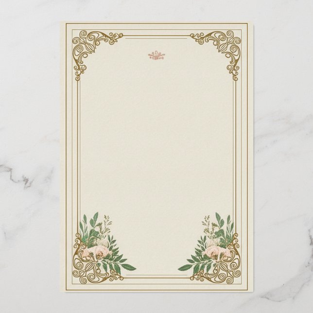 La Faire-part de mariage fleurie ornementale (Recto)