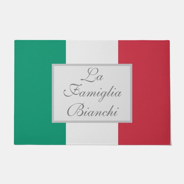 La Famiglia Italienische Flagge Ihr eigener Famili Fußmatte (Vorderseite)