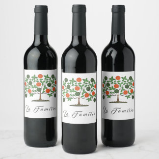 La Familia Der Familienbaum Wiedersehen Wein Weinetikett