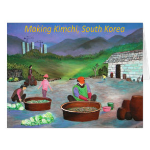 La famille coréenne fabrique Kimchi 김 치