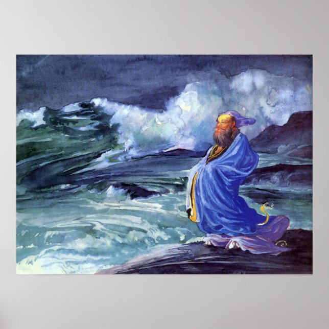 La Farge - Ein Rishi, der einen Sturm japanischer. Poster (Vorne)