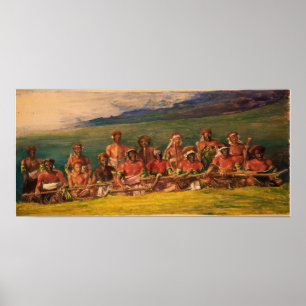 La Farge - Häuptlinge und Darsteller im Kriegstanz Poster