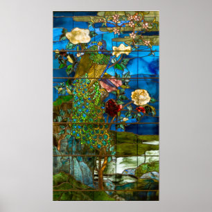 La Farge - Pfauen und Pfingstrosen Poster