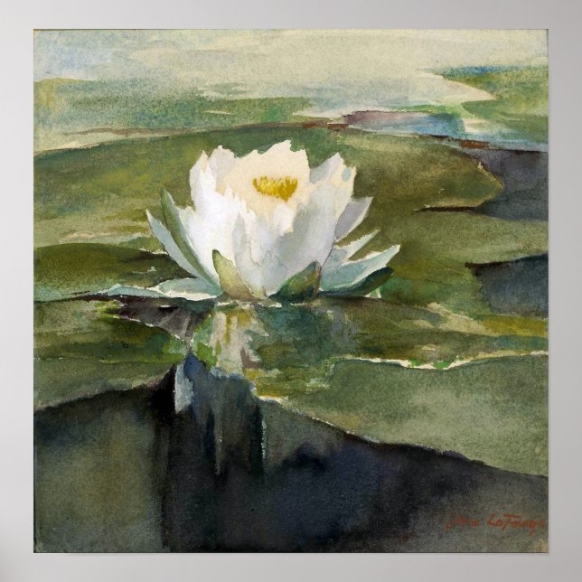 La Farge - Wasserlilie im Sonnenlicht Poster (Vorne)
