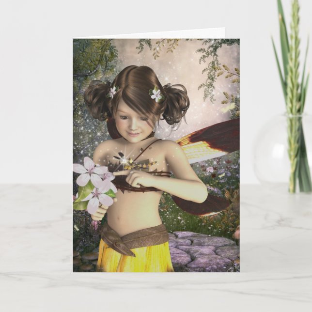 La fée et la carte d'anniversaire de libellule (Devant)