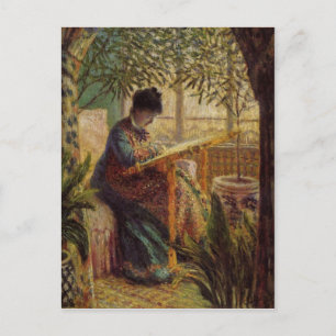 La femme au métier im Detail Postkarte