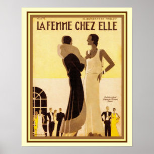 La Femme Chez Elle Couverture Déco Française 16x20