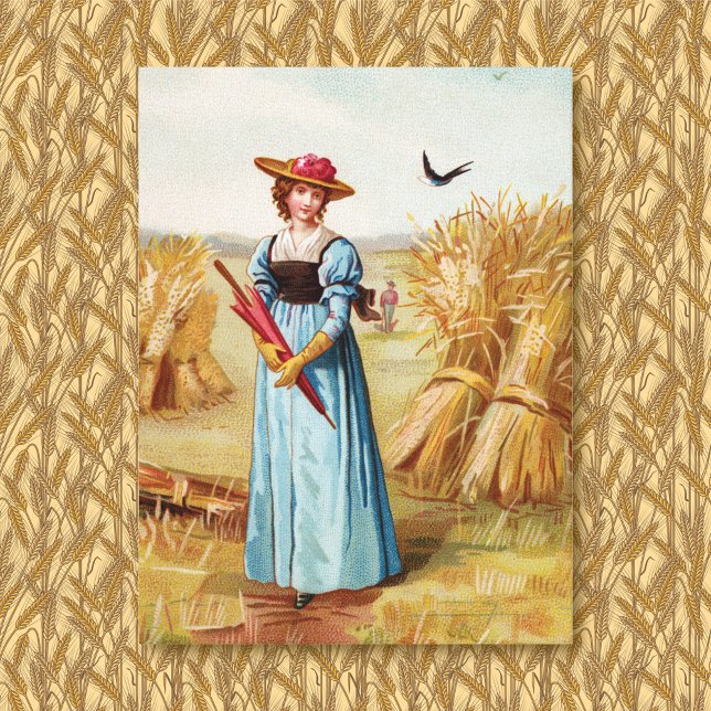 La femme dans la toile de Wheatfield Imprimer (Créateur téléchargé)
