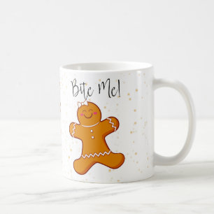 La femme de pain d'épice, me mordent tasse de