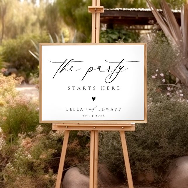 La fête commence ici Affiche de bienvenue Mariage (Créateur téléchargé)