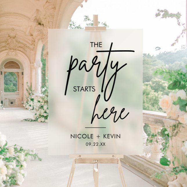 La fête commence ici Mariage Bienvenue Frosted (Créateur téléchargé)