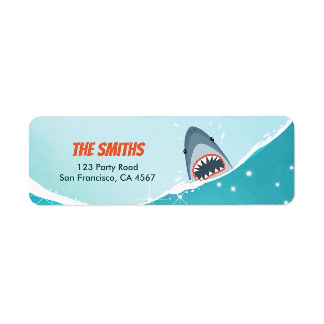 La fête de la piscine de requin Étiquettes de adre (Devant)