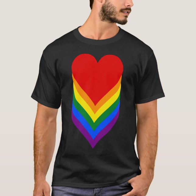 La fierté LGBT coeur T-shirt (Devant)