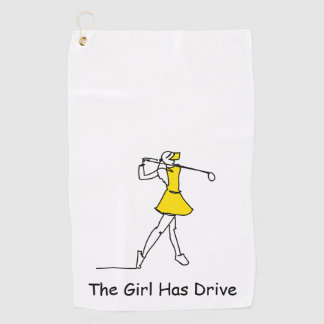 La fille a la voiture, serviette de golf