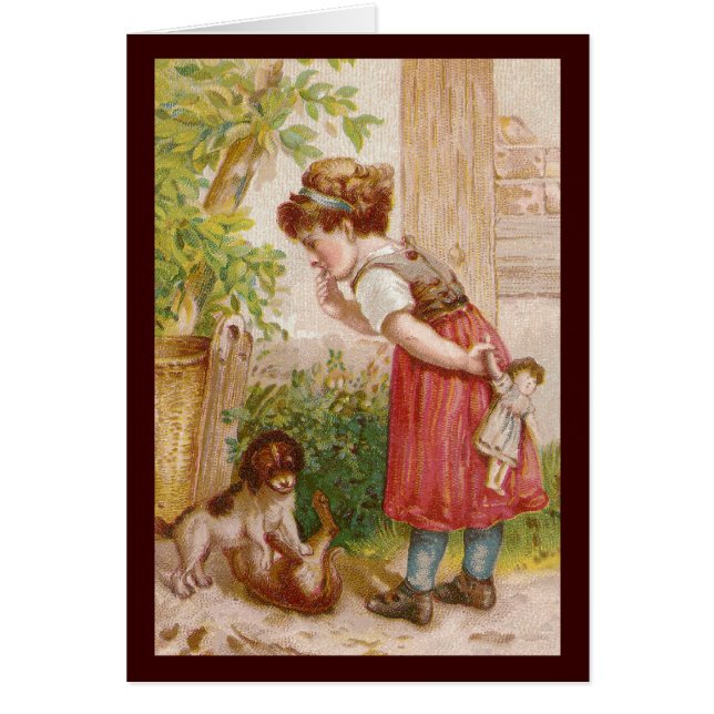 La fille observe des singeries de chat de chien (Devant)