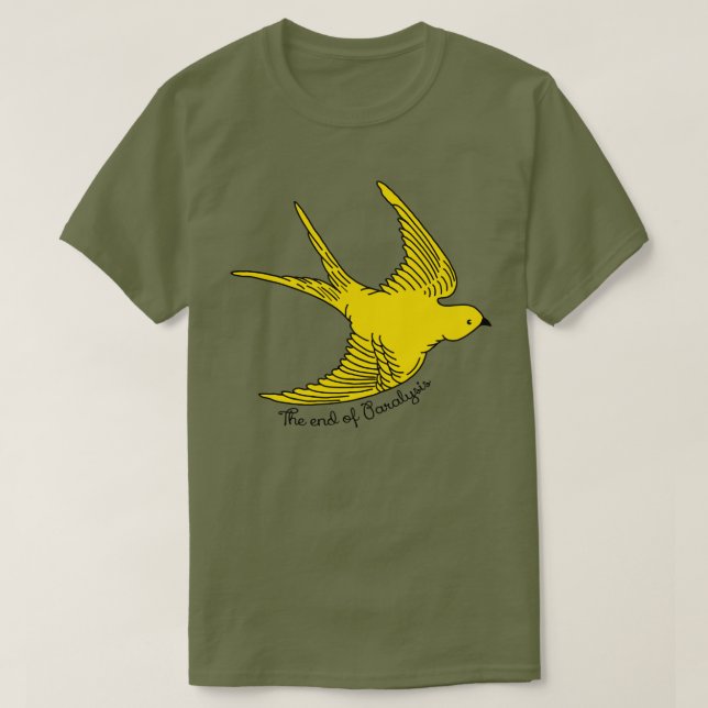 La fin de la paralysie T-shirt oiseau jaune (Design devant)