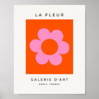 La Fleur 01 Retro Floral Orange Pink Preppy Blume