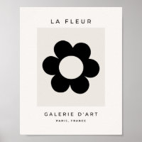 La Fleur 03 Retro Schwarz-Weiß-Blume