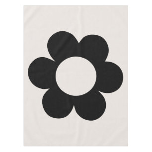 La Fleur 03 Retro Schwarz-Weiß-Blume Tischdecke