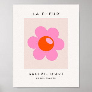 La Fleur 05 Abstrakte Blume Rosa und orange Blüte Poster