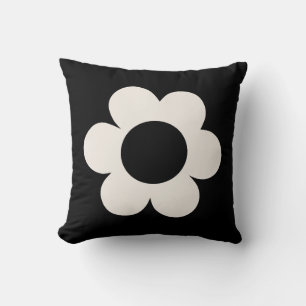 La Fleur 06 Retro Schwarz-Weiß-Blume Kissen