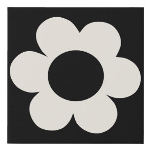La Fleur 06 Retro Schwarz-Weiß-Blume Künstlicher Leinwanddruck