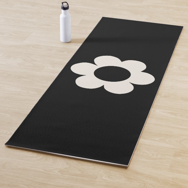 La Fleur 06 Retro Schwarz-Weiß-Blume Yogamatte (Beispiel)