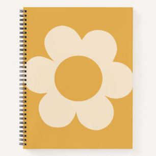 La Fleur 07 Retro-Blumen Gelbe Blume Notizbuch