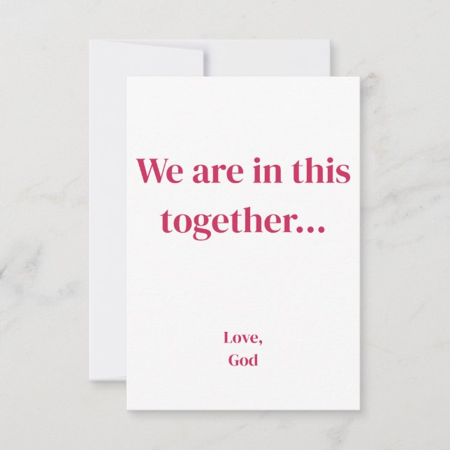 La foi rouge Nous sommes ensemble. Cartes de corre (Devant)