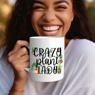 La folle Plante Lady Cafee Mug avec des Plantes en